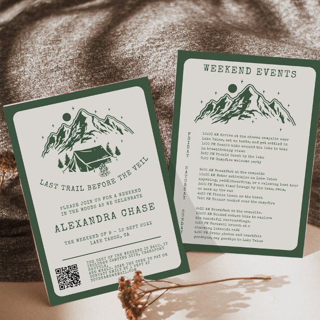 Modern Simple Camping Bachelorette Weekend Invitation (Creator Uploaded)