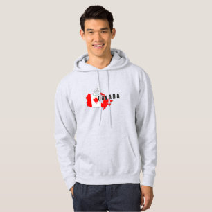 Modern Simple Canadian Canada Script map Flag  Hoodie