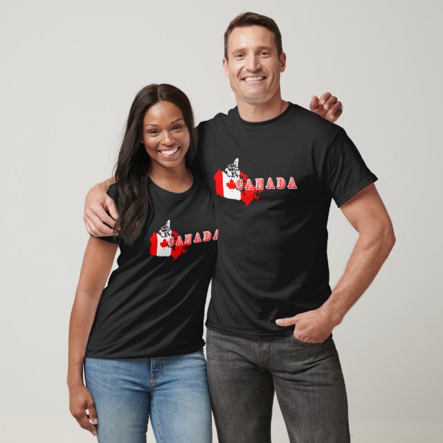 Modern Simple Canadian Canada Script map Flag  T-Shirt (Unisex)