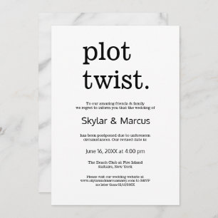 Modern Simple Casual Wedding Postponement Invitation