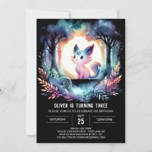 Modern Simple Cat Birthday Invitation