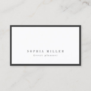 Modern simple charcoal black border professional b business card