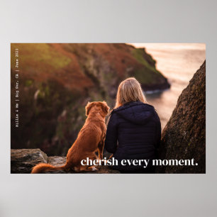 Modern Simple Cherish Memory Custom One Photo Poster