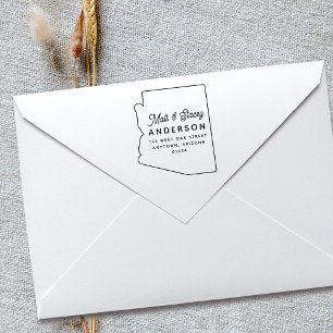 Modern Simple Chic ARIZONA State Return Address  Rubber Stamp