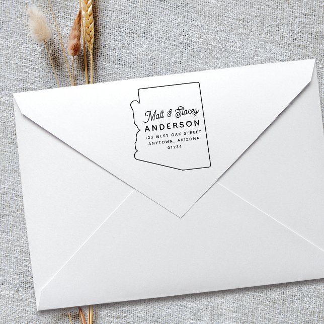 Modern Simple Chic ARIZONA State Return Address  Rubber Stamp (Creator Uploaded)