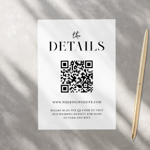 Modern Simple Chic Black and White Wedding Enclosure Card