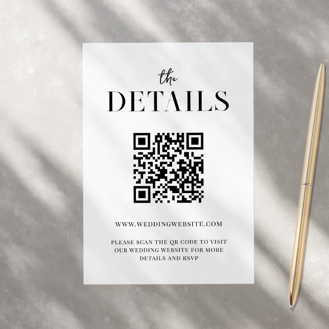 Modern Simple Chic Black and White Wedding Enclosure Card (Creator Uploaded)