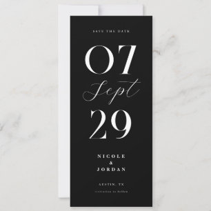 Modern Simple Chic Black and White Wedding Save The Date
