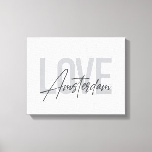 Modern, simple, chic, cool design Love Amsterdam Canvas Print