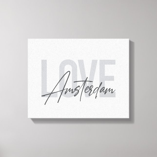 Modern, simple, chic, cool design Love Amsterdam Canvas Print (Front)