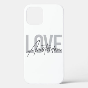 Modern, simple, chic, cool design Love Amsterdam iPhone 12 Case