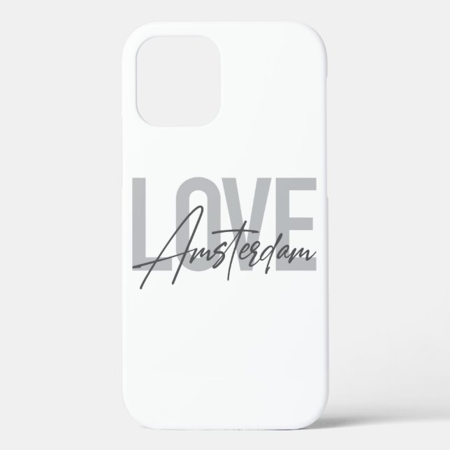Modern, simple, chic, cool design Love Amsterdam Case-Mate iPhone Case (Back)