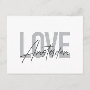 Modern, simple, chic, cool design Love Amsterdam Postcard