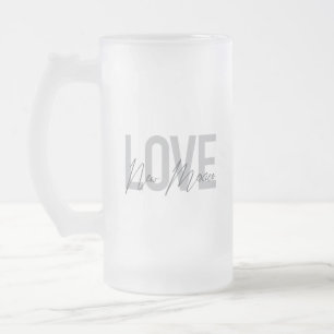 Modern, simple, chic, cool design Love New Mexico Frosted Glass Beer Mug