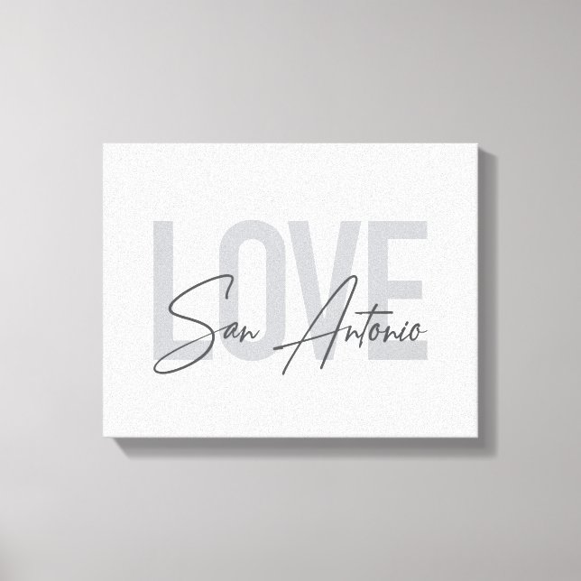Modern, simple, chic, cool design Love San Antonio Canvas Print (Front)
