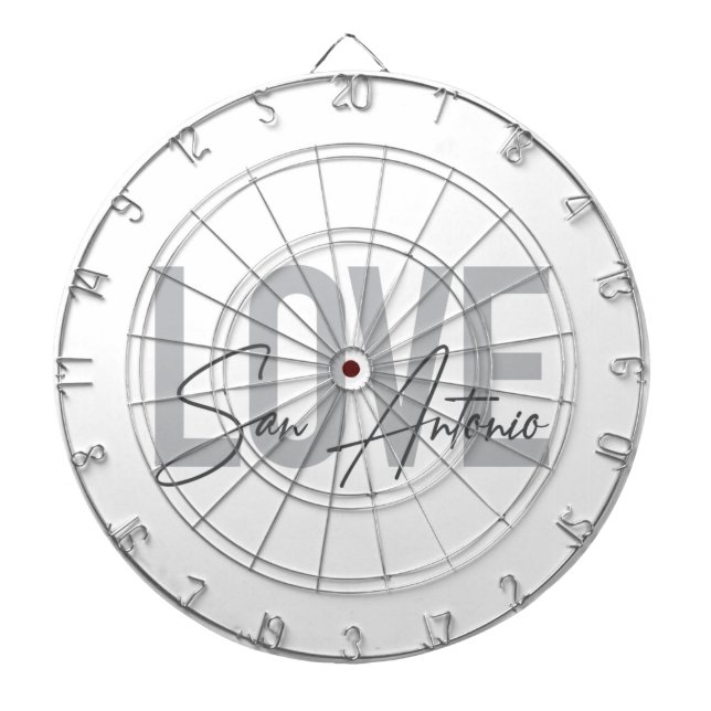 Modern, simple, chic, cool design Love San Antonio Dartboard (Front)
