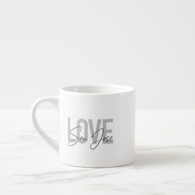 Modern, simple, chic, cool design Love San Jose Espresso Cup (Left)