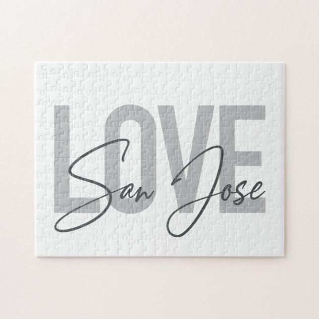 Modern, simple, chic, cool design Love San Jose Jigsaw Puzzle (Horizontal)