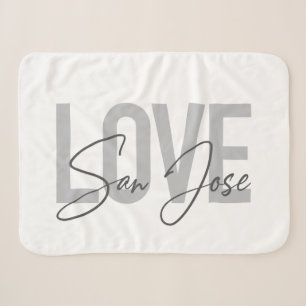 Modern, simple, chic, cool design Love San Jose Sherpa Blanket
