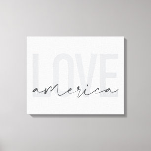 Modern, simple, chic, cool design of Love America Canvas Print