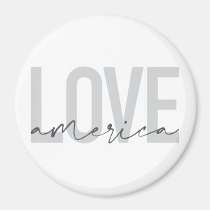 Modern, simple, chic, cool design of Love America Magnet