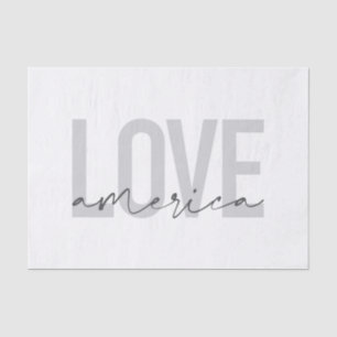 Modern, simple, chic, cool design of Love America Tissue Paper