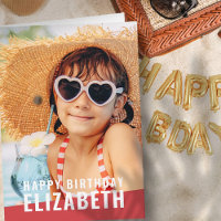 Modern Simple Chic Custom Photo Birthday Greeting