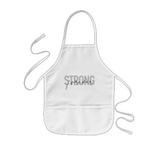 Modern, simple, chic elegant design Strong Forever Kids Apron