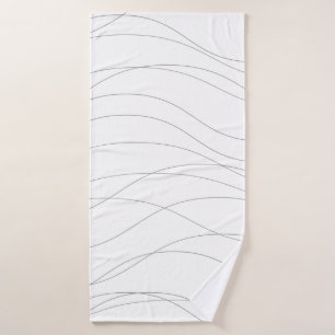 Modern, simple, chic, elegant wavy graphic lines bath towel