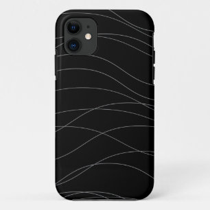 Modern, simple, chic, elegant wavy graphic lines iPhone 11 case