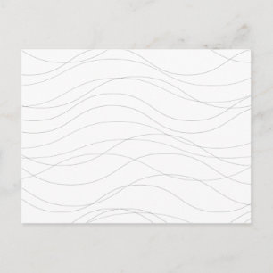 Modern, simple, chic, elegant wavy graphic lines postcard