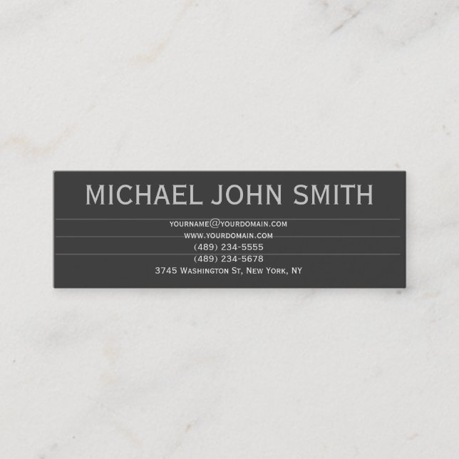 Modern Simple Chic Grey Consultant Business Card (Front)