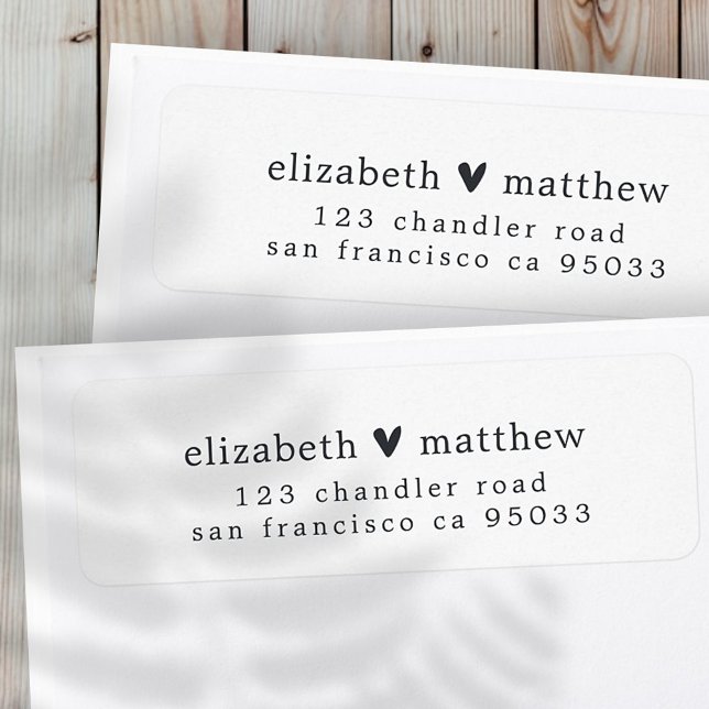 Modern Simple Chic Minimal Heart Return Address (Creator Uploaded)
