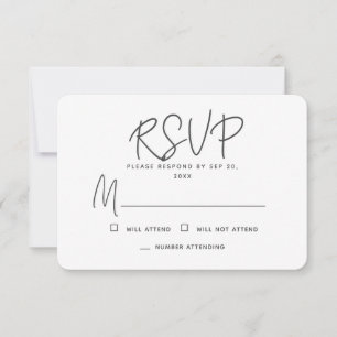 Modern Simple Chic Minimal Memories Memorial Reply RSVP Card