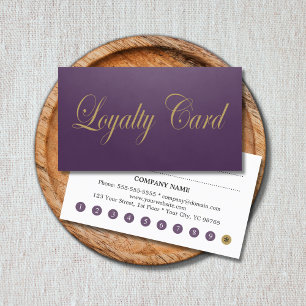 Modern Simple Chic Purple Faux Gold Loyalty Card