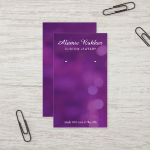 Modern Simple Chic Purple jewellery earring displa Business Card