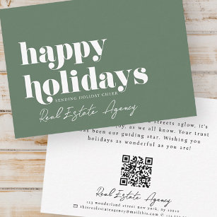 Modern Simple Chic Real Estate Business Holiday Card