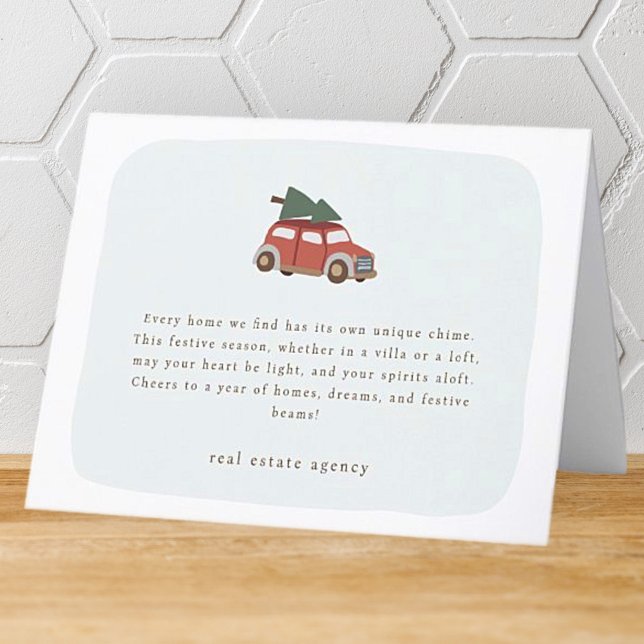 Modern Simple Chic Real Estate Business Holiday Card (Creator Uploaded)