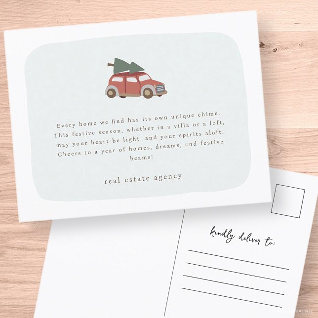 Modern Simple Chic Real Estate Business Holiday Postcard (Creator Uploaded)