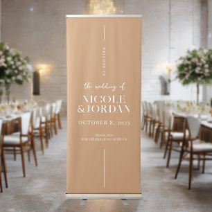 Modern Simple Chic Tan Wedding Welcome Retractable Banner
