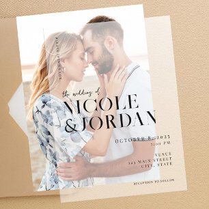 Modern Simple Chic Vellum Wedding Invitation