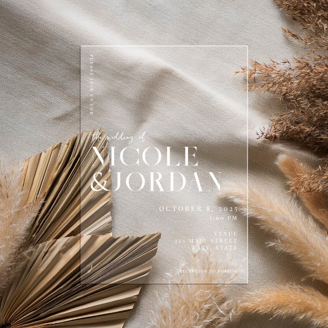 Modern Simple Chic Wedding Acrylic Invitations (Creator Uploaded)