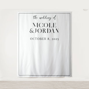 Modern Simple Chic Wedding Backdrop Tapestry