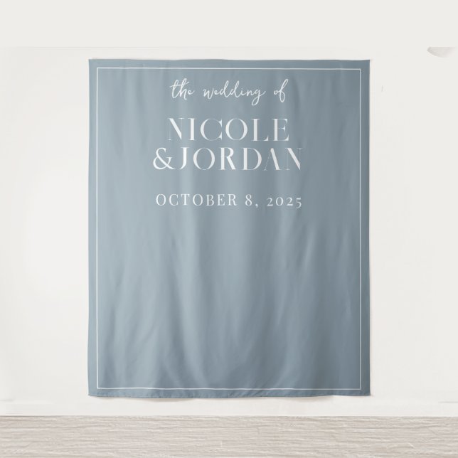 Modern Simple Chic Wedding Backdrop Tapestry (Front)