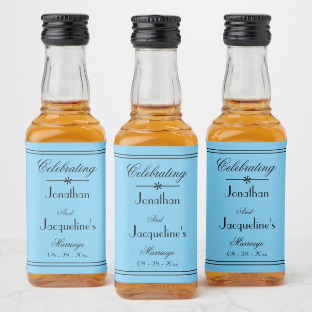 Modern simple chic wedding favours cute mini  liquor bottle label (Bottles)