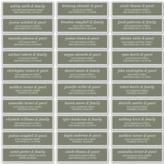 Modern Simple Chic Wedding Guest Names Address