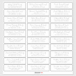 Modern Simple Chic Wedding Guest Names Address<br><div class="desc">Composed of simple sans serif and modern serif typography. These elements are simple,  elegant,  and modern. This has 30 stickers. 
 
 This is designed by White Paper Birch Co. exclusive for Zazzle.
 
 Available here:
 http://www.zazzle.com/store/whitepaperbirch</div>