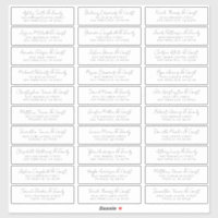 Modern Simple Chic Wedding Guest Names Address