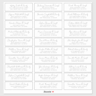 Modern Simple Chic Wedding Guest Names Address