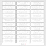 Modern Simple Chic Wedding Guest Names Address<br><div class="desc">Composed of simple sans serif and modern serif typography. These elements are simple,  elegant,  and modern. This has 30 stickers. 
 
 This is designed by White Paper Birch Co. exclusive for Zazzle.
 
 Available here:
 http://www.zazzle.com/store/whitepaperbirch</div>